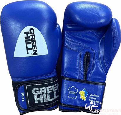 Перчатки боксерские Green Hill KNOCK лицензированные ФБУ KBK-2105-BL (синий) - 10